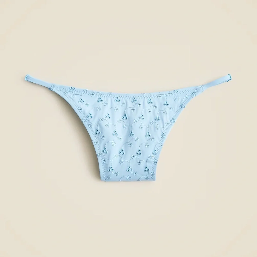 J.CREW Blue Eyelet '90s no-tie string bikini bottom Size XXL